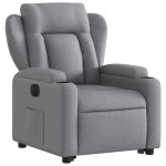 vidaXL Fotoliu electric rabatabil cu ridicare, gri deschis, textil