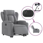 vidaXL Fotoliu electric rabatabil cu ridicare, gri deschis, textil