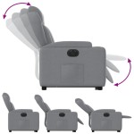 vidaXL Fotoliu electric rabatabil cu ridicare, gri deschis, textil