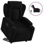 vidaXL Fotoliu electric rabatabil cu ridicare, negru, textil
