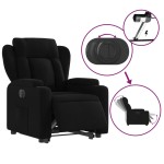 vidaXL Fotoliu electric rabatabil cu ridicare, negru, textil