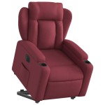 vidaXL Fotoliu electric rabatabil cu ridicare, roșu vin, textil
