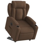 vidaXL Fotoliu electric rabatabil cu ridicare, maro, textil