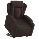 vidaXL Fotoliu electric rabatabil cu ridicare, maro închis, textil