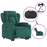 vidaXL Fotoliu electric rabatabil cu ridicare, verde închis, textil