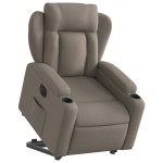vidaXL Fotoliu electric rabatabil cu ridicare, gri taupe, textil