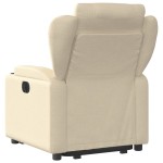 vidaXL Fotoliu electric rabatabil cu ridicare, crem, textil