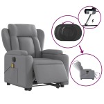 vidaXL Fotoliu electric masaj rabatabil cu ridicare, gri închis textil vidaXL Fotoliu electric masaj rabatabil cu ridicare, gri închis textil