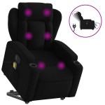 vidaXL Fotoliu electric de masaj rabatabil cu ridicare, negru, textil