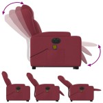 vidaXL Fotoliu de masaj electric rabatabil cu ridicare roșu vin textil vidaXL Fotoliu de masaj electric rabatabil cu ridicare roșu vin textil