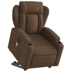 vidaXL Fotoliu electric de masaj rabatabil cu ridicare, maro, textil