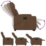 vidaXL Fotoliu electric de masaj rabatabil cu ridicare, maro, textil