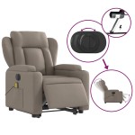 vidaXL Fotoliu electric masaj rabatabil cu ridicare, gri taupe, textil