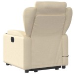 vidaXL Fotoliu electric de masaj rabatabil cu ridicare, crem, textil vidaXL Fotoliu electric de masaj rabatabil cu ridicare, crem, textil