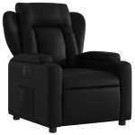 vidaXL Fotoliu rabatabil electric, negru, piele ecologică