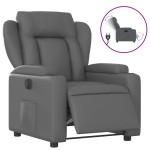vidaXL Fotoliu rabatabil electric, gri, piele ecologică