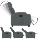 vidaXL Fotoliu rabatabil electric, gri, piele ecologică
