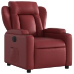 vidaXL Fotoliu rabatabil electric, roșu vin, piele ecologică