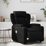vidaXL Fotoliu electric de masaj rabatabil, negru, piele ecologică vidaXL Fotoliu electric de masaj rabatabil, negru, piele ecologică
