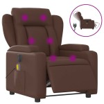vidaXL Fotoliu electric de masaj rabatabil, maro, piele ecologică