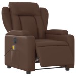 vidaXL Fotoliu electric de masaj rabatabil, maro, piele ecologică