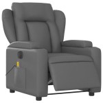 vidaXL Fotoliu de masaj electric rabatabil, gri, piele ecologică vidaXL Fotoliu de masaj electric rabatabil, gri, piele ecologică