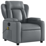 vidaXL Fotoliu de masaj electric rabatabil, gri, piele ecologică vidaXL Fotoliu de masaj electric rabatabil, gri, piele ecologică