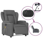 vidaXL Fotoliu de masaj electric rabatabil, gri, piele ecologică vidaXL Fotoliu de masaj electric rabatabil, gri, piele ecologică