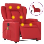 vidaXL Fotoliu electric de masaj rabatabil, roșu, piele ecologică vidaXL Fotoliu electric de masaj rabatabil, roșu, piele ecologică