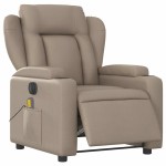 vidaXL Fotoliu electric masaj rabatabil, cappuccino, piele ecologică