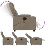 vidaXL Fotoliu electric masaj rabatabil, cappuccino, piele ecologică