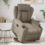 vidaXL Fotoliu rabatabil cu ridicare, cappuccino, piele ecologică
