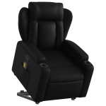 vidaXL Fotoliu de masaj rabatabil cu ridicare negru piele ecologică