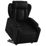 vidaXL Fotoliu rabatabil electric cu ridicare, negru, piele ecologică