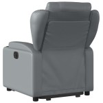 vidaXL Fotoliu rabatabil electric cu ridicare, gri, piele ecologică