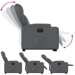 vidaXL Fotoliu rabatabil electric cu ridicare, gri, piele ecologică