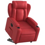vidaXL Fotoliu rabatabil electric cu ridicare, roșu, piele ecologică