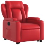 vidaXL Fotoliu rabatabil electric cu ridicare, roșu, piele ecologică