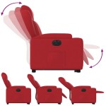 vidaXL Fotoliu rabatabil electric cu ridicare, roșu, piele ecologică