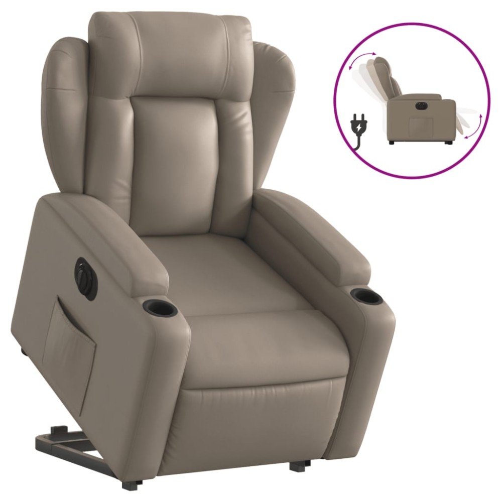 vidaXL Fotoliu rabatabil electric cu ridicare, cappuccino
