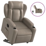 vidaXL Fotoliu rabatabil electric cu ridicare, cappuccino