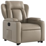 vidaXL Fotoliu rabatabil electric cu ridicare, cappuccino
