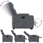 vidaXL Fotoliu masaj rabatabil electric cu ridicare, gri, piele eco