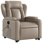 vidaXL Fotoliu electric masaj rabatabil cu ridicare, cappuccino