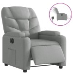 vidaXL Fotoliu rabatabil electric, gri deschis, textil