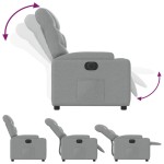 vidaXL Fotoliu rabatabil electric, gri deschis, textil