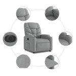 vidaXL Fotoliu rabatabil electric, gri deschis, textil