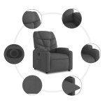 vidaXL Fotoliu rabatabil electric, negru, material textil vidaXL Fotoliu rabatabil electric, negru, material textil