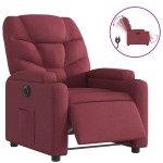 vidaXL Fotoliu rabatabil electric, roșu vin, material textil