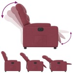 vidaXL Fotoliu rabatabil electric, roșu vin, material textil